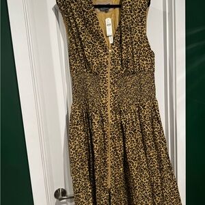 Anthropologie Animal Print Midi Dress - Brown